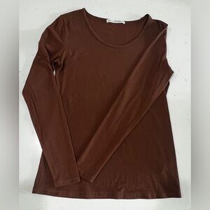 Peruvian Connection Womens M Cotton Spandex Long Sleeve Basic Base Layering Tee